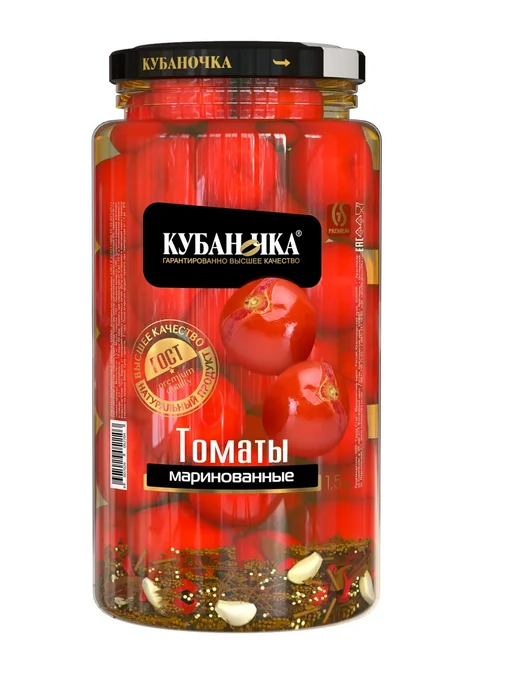 Кубаночка "Томаты маринованные" 1500мл, 1,5 л, фото 4