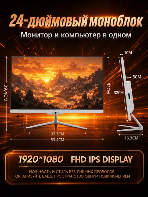 Eryhon Моноблок 24" Intel Core i7 16GB SSD 480GB Windows 10PRO, 16 ГБ, 480 ГБ, фото 3