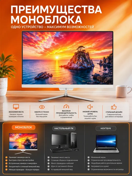 Eryhon Моноблок 24" Intel Core i7 16GB SSD 480GB Windows 10PRO, 16 ГБ, 480 ГБ, фото 5