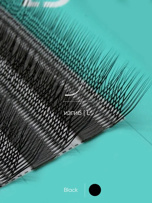 LashLab Готовые пучки 2D YY C 0.10 7-14, Черные 20 линий, черный, фото 4