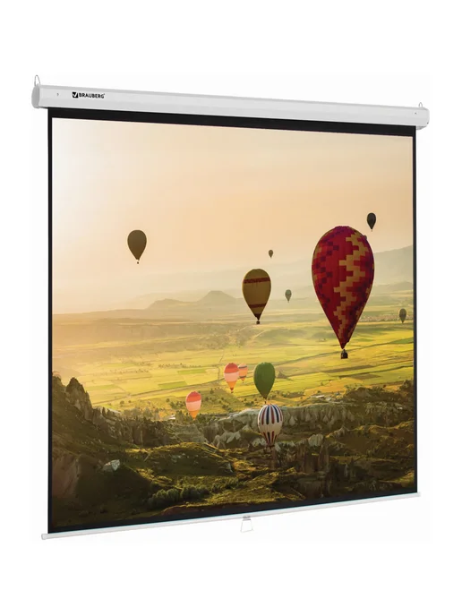 Brauberg Экран для проектора настенный 200х200 см, матовый, 1 1, 200x200 см, фото 2