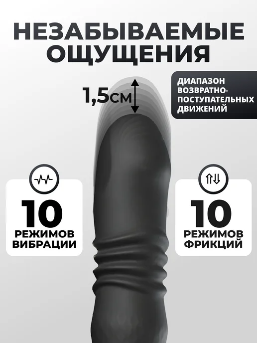 Elimur Массажер простаты с фрикцями и вибрациями, с приложением, черный, фото 4