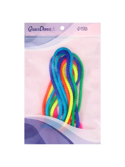Grace Dance Скакалка для художественной гимнастики, цвет радуга, белый, фото 4