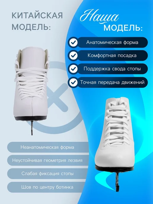 Yamle Фигурные коньки размер 40 для катания на льду, белый, фото 3