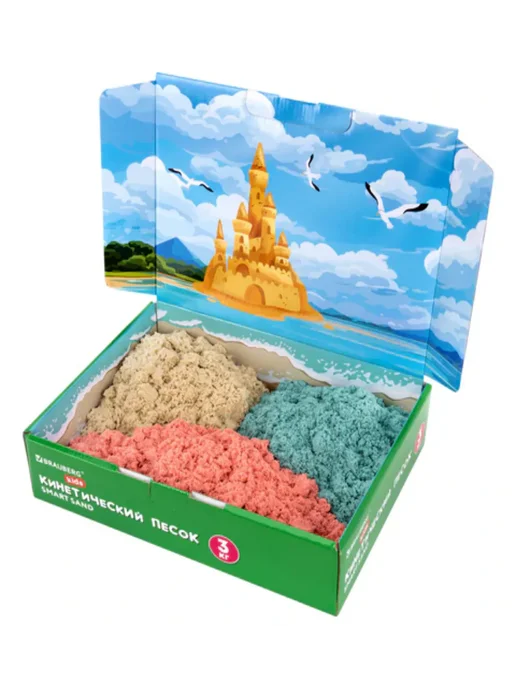 Brauberg Песок для лепки кинетический, 3 цвета, 3 кг, 3 цв., 3 кг, фото 5