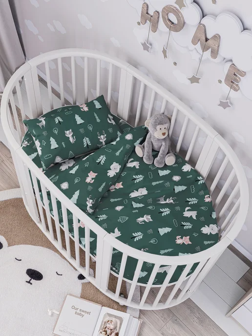 Lemony KIDS Постельное белье в овальную кроватку для новорожденных, вариант, фото 3