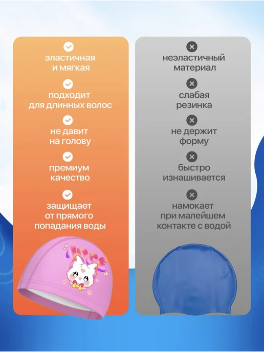 Swimex Шапочка для плавания комбинированная в бассейн, розовый, фото 6