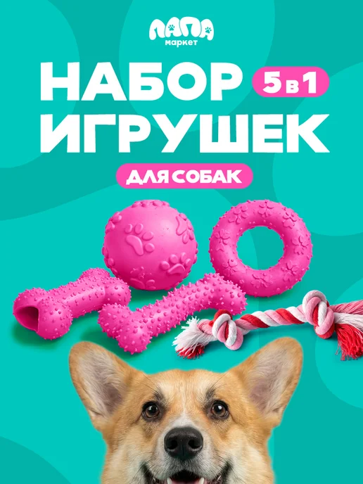 ЛАПА Маркет Набор игрушек для собак 5 шт, 5 шт