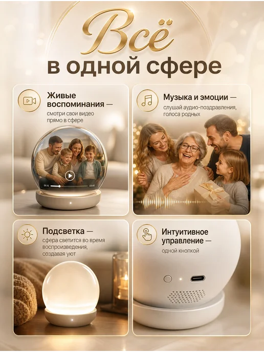 Видеосфера с воспоминаниями цифровая фоторамка, вариант, фото 4