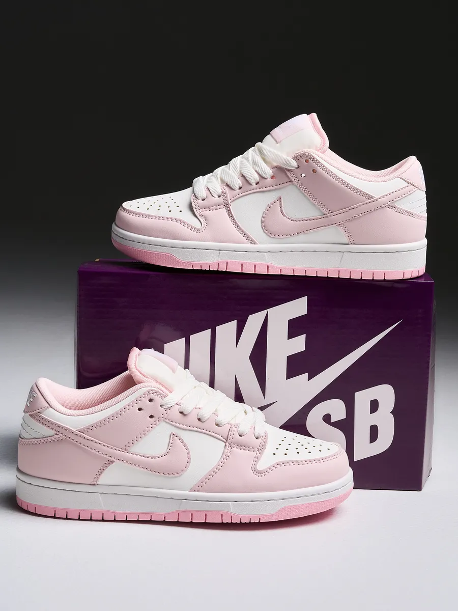 Кроссовки sb dunk low данки кеды розовые для школы