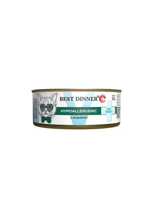 Best dinner Влажный корм для котят, кошек при аллергии индейка 100гх12шт, 12 шт, фото 4