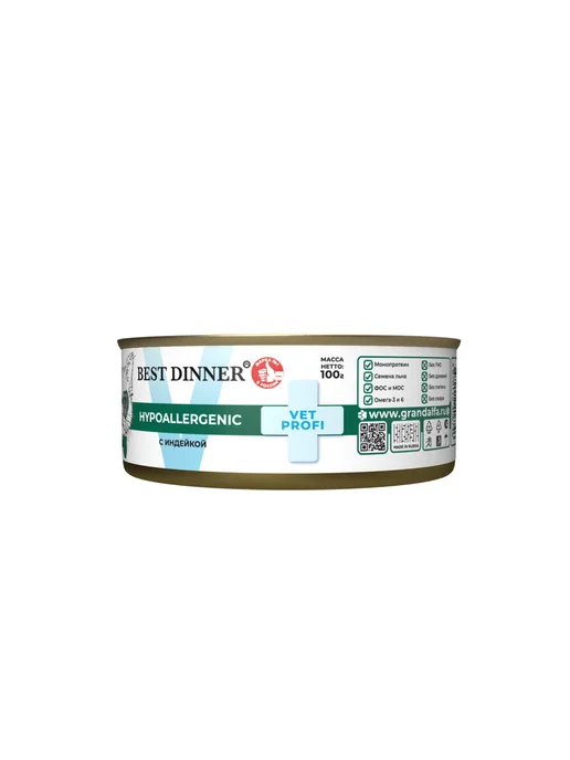Best dinner Влажный корм для котят, кошек при аллергии индейка 100гх12шт, 12 шт, фото 5