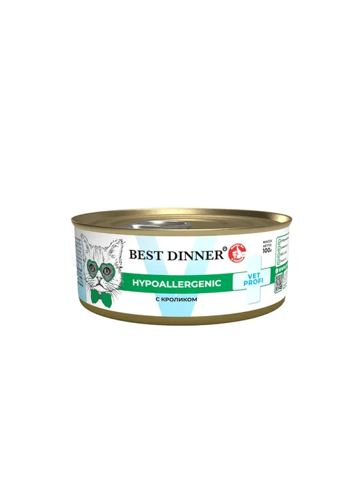 Best dinner Влажный корм для котят и кошек при аллергии кролик 100гх12шт, 12 шт, фото 3