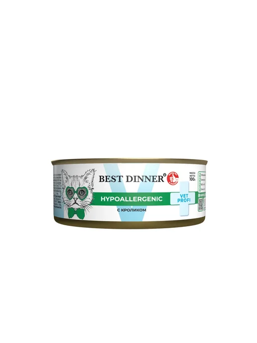 Best dinner Влажный корм для котят и кошек при аллергии кролик 100гх12шт, 12 шт, фото 4