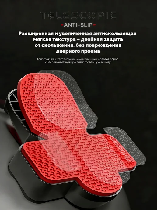 MaxGo Турник распорный раздвижной в дверной проем, черный, фото 5