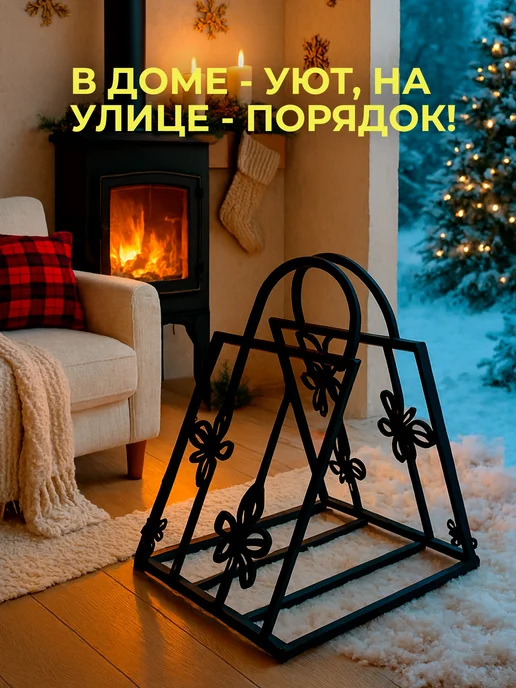 СИО Дровница, подставка для дров №27. Разборная, черный, фото 2