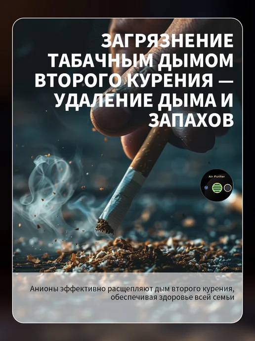 Очиститель воздуха для дома офиса и автомобиля, черный, фото 8
