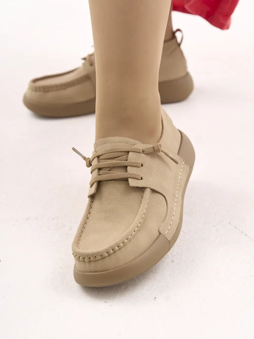 VeryShoes Туфли женские кожаные летние, бежевый, фото 2