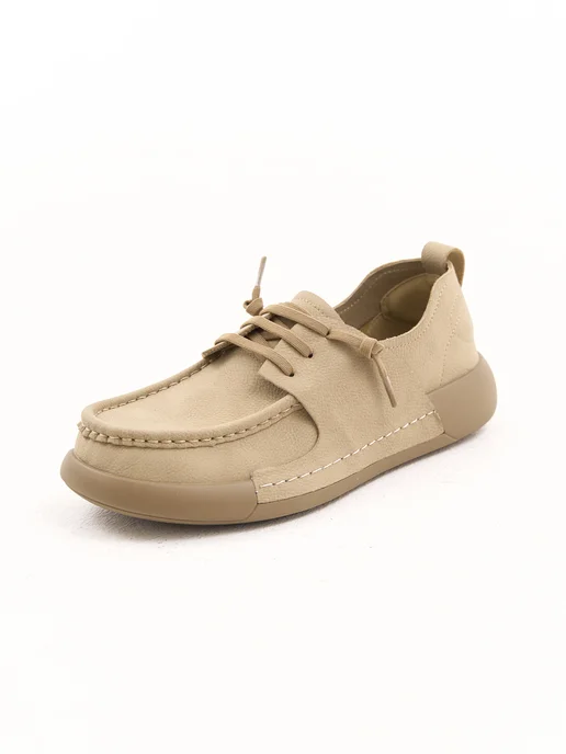 VeryShoes Туфли женские кожаные летние, бежевый, фото 4