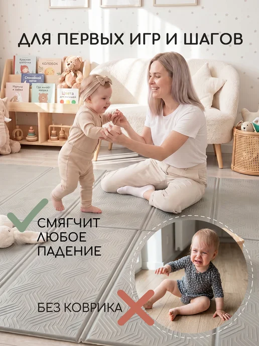 Miyoumi Коврик детский для ползания складной 180 х 200, 180x200, фото 2