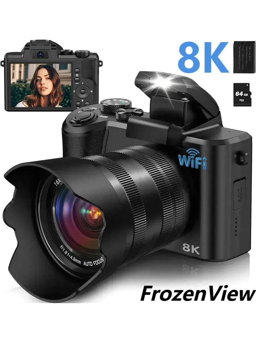 8K зеркальный фотоаппарат , 16X зумом зеркальная камера,