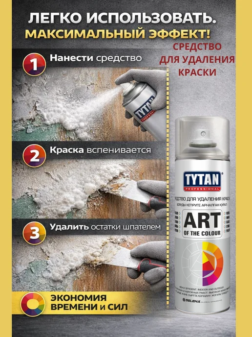 Tytan professional Средство для удаления краски Tytan Art of the colour 400 мл, акриловой, фото 3