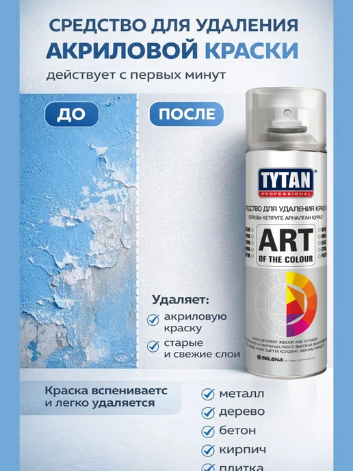 Tytan professional Средство для удаления краски Tytan Art of the colour 400 мл, акриловой, фото 4