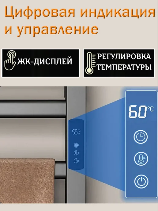 Adelaris Полотенцесушители 450*300мм полотенцесушитель электрический, черный, фото 7