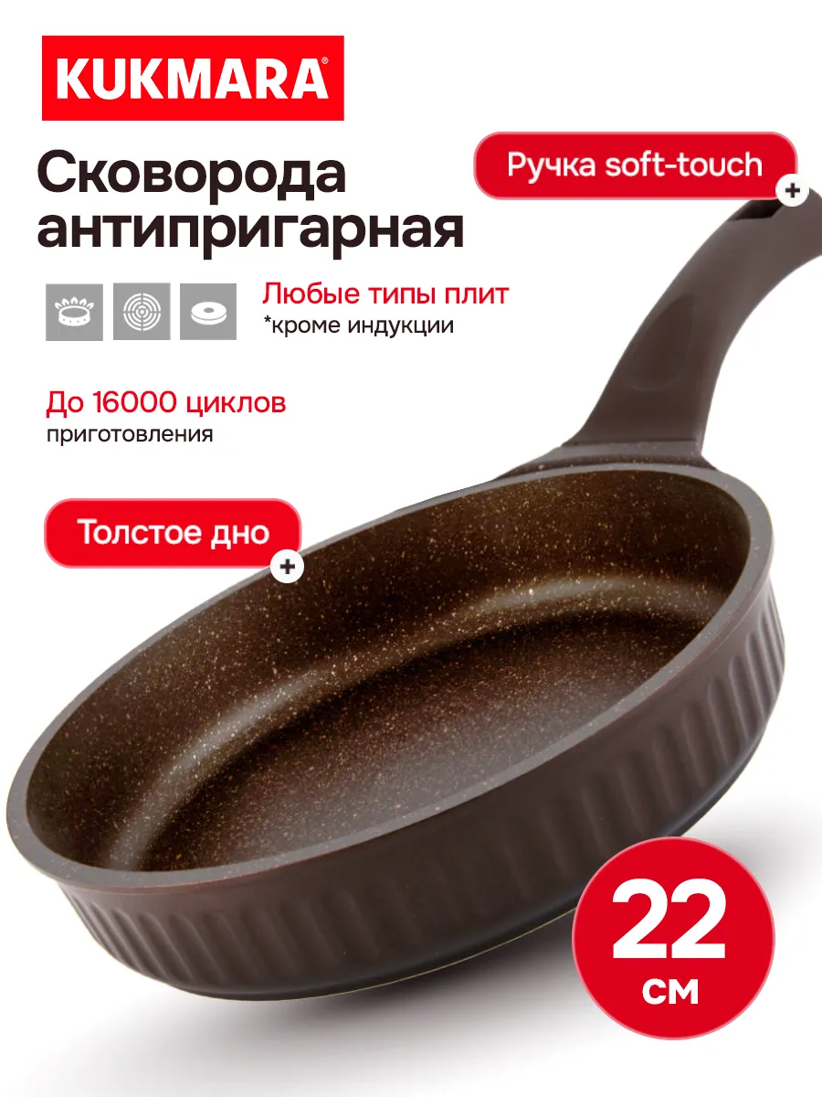 Сковорода антипригарная глубокая 22 см