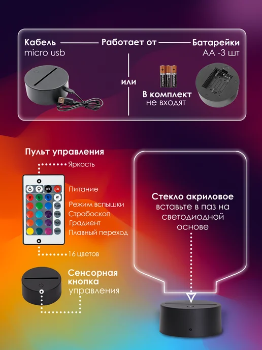 Lumenest Ночник подарок девочке "Балерина", синий, фото 3