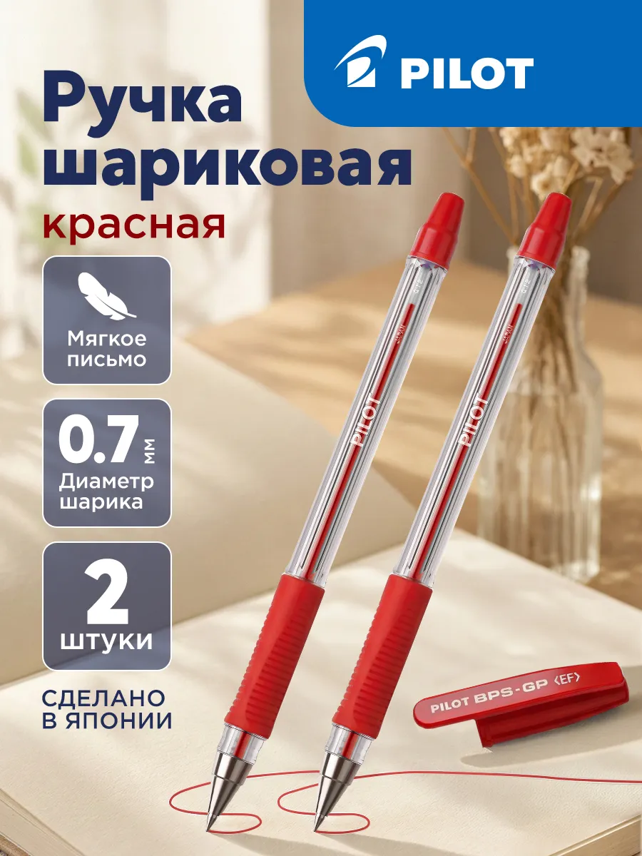 Ручки шариковые BPS F, красные, 2 шт.