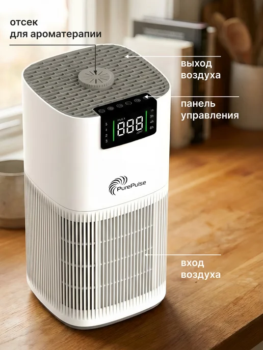 PurePulse Очиститель воздуха для дома, белый, фото 2