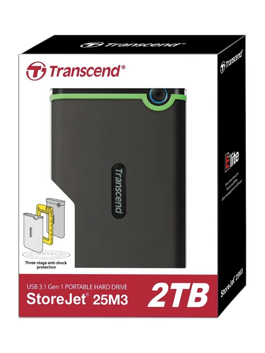 Transcend Внешний жесткий диск, накопитель HDD 2 TB, 2.5", USB 3.1, 2 ТБ, фото 7