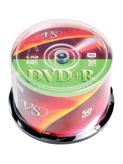 VS Диски для записи DVD+R 50 штук 4,7 гб 16х