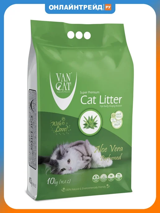 Van cat Наполнитель для кошачьих туалетов Aloe Vera 10 кг, 10 кг
