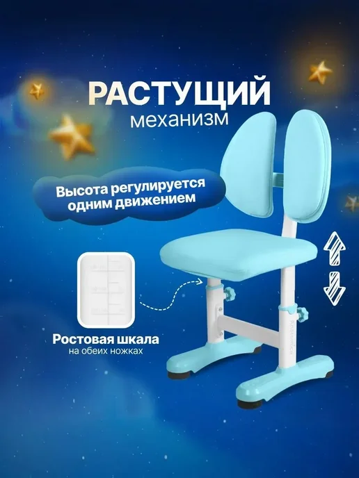 Anatomica Парта для школьника растущая со стулом Umka, голубой, голубой, фото 8