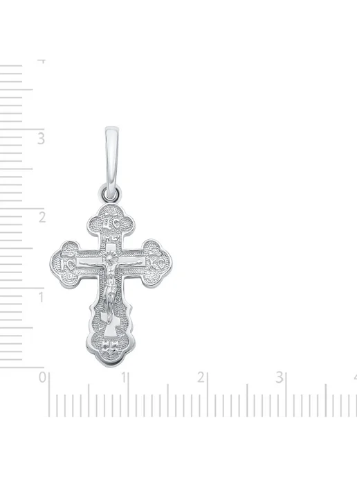 585Gold Крестик серебро 925 пробы, серебристый, фото 3