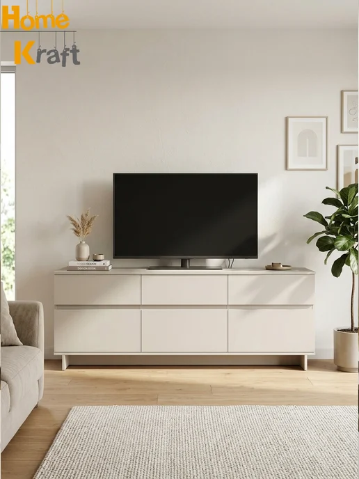 Home Kraft Тумба под ТВ DIEGO, 180 см, Кашемир, бежевый, фото 2