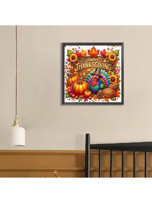 5D DIY Алмазная мозаика на подрамнике, Осень, 40x40, 40x40, фото 5
