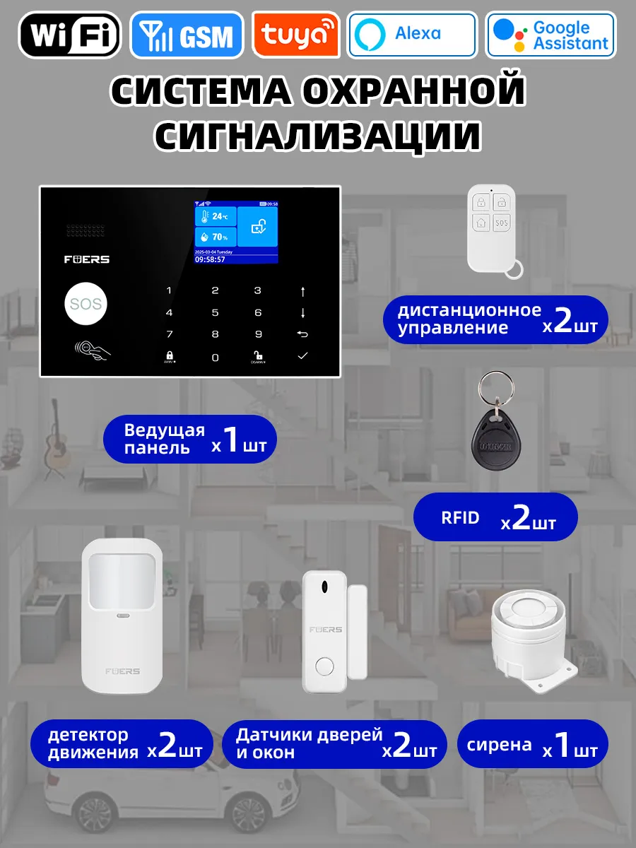 GSM WIFI Домашняя система сигнализации SMART LIFE