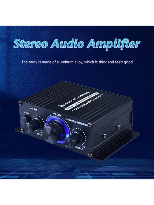 Усилитель Stereo AK-170 200Вт+200Вт с RCA, 200 Вт, 200 Вт, фото 2