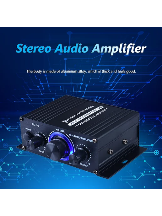 Усилитель Stereo AK-170 200Вт+200Вт с RCA, 200 Вт, 200 Вт, фото 3