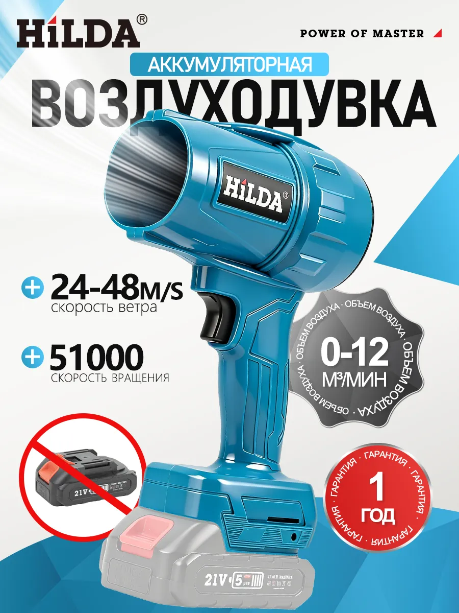 Воздуходувка аккумуляторная садовая мощная