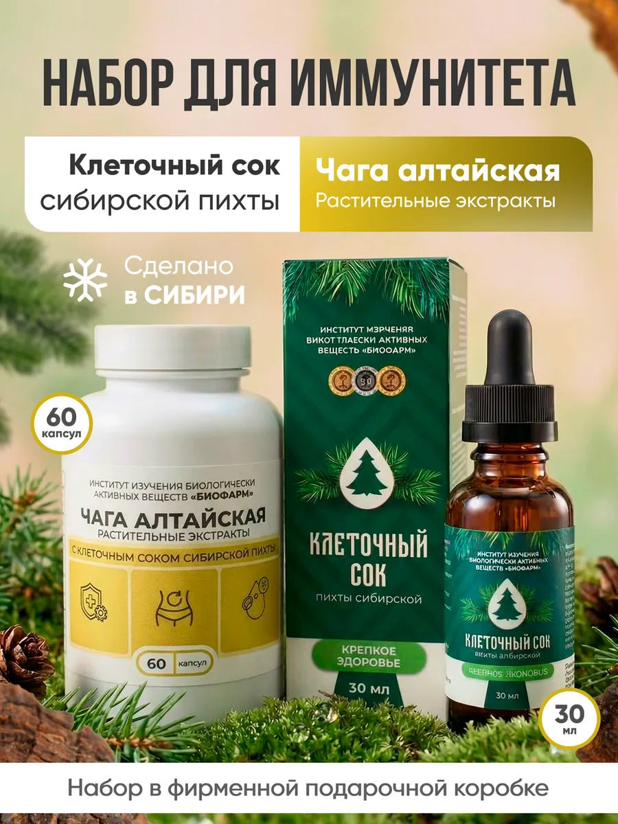 Клеточный сок пихты сибирской и чага алтайская