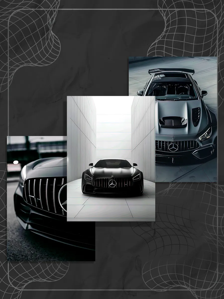 Набор постеров машины "Mercedes" (3 шт)