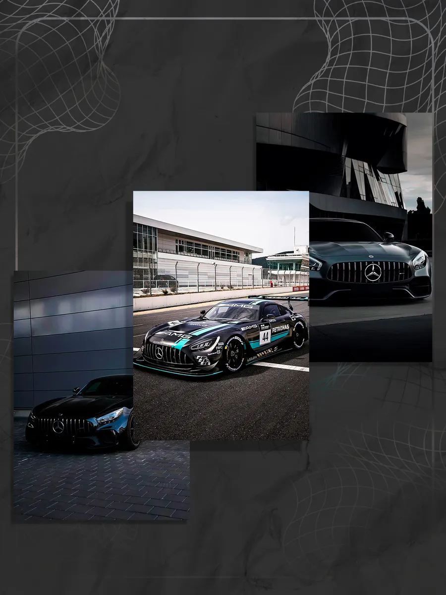 Набор постеров машины "Mercedes" (3 шт)