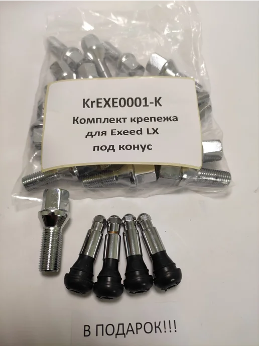 LS Комплект крепежа для Exeed LX - болт конус хром, вариант