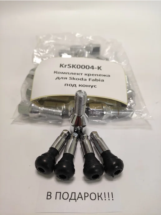 LS Комплект крепежа для Skoda Fabia - болт конус хром, 20 шт, фото 4