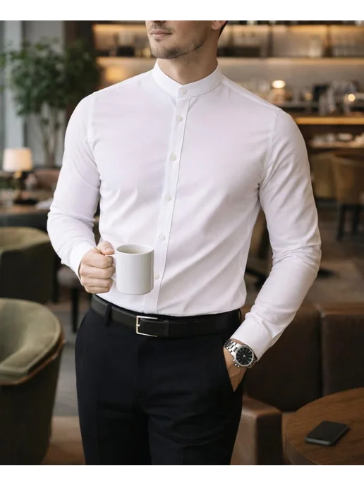 T&A MenStyle Рубашка приталенная с длинными рукавами, белый, фото 2