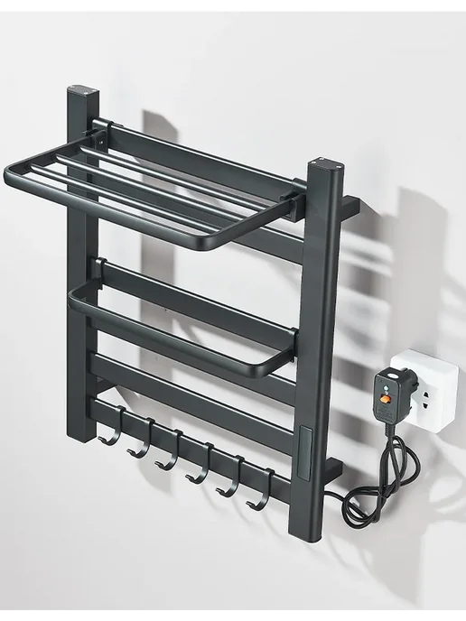 wermixer Полотенцесушитель электрический Loder 49*58см, черный, фото 4